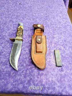 EXCELLENT? RARE VINTAGE SCHRADE WALDEN 171 UH FIXED BLADE 70'S KNIFE with SHEATH