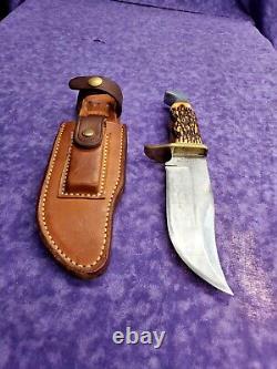 EXCELLENT? RARE VINTAGE SCHRADE WALDEN 171 UH FIXED BLADE 70'S KNIFE with SHEATH