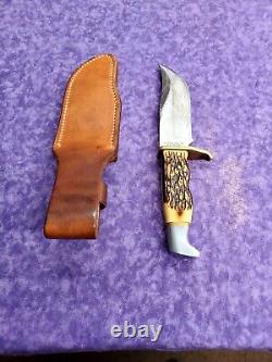 EXCELLENT? RARE VINTAGE SCHRADE WALDEN 171 UH FIXED BLADE 70'S KNIFE with SHEATH