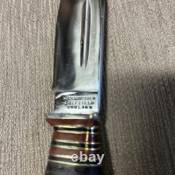 EXCELLENT, Vintage, Wade & Butcher Firths, Stag Pommel, Sheffield Eng. Sheath