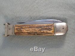 Early Bonsa Springer Pocket Camp Knife With Saw & Shotgun Shell Puller's, Hunting