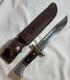 Early Vintage Western Cutlery W46 8 inch Fighting Combat Knife with Leather Sheath
