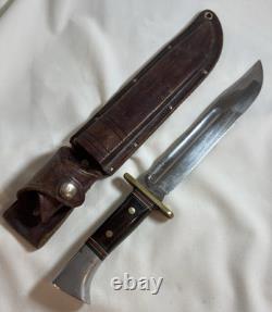 Early Vintage Western Cutlery W46 8 inch Fighting Combat Knife with Leather Sheath