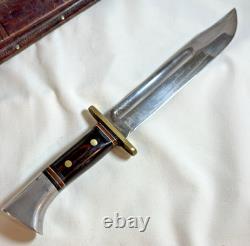 Early Vintage Western Cutlery W46 8 inch Fighting Combat Knife with Leather Sheath