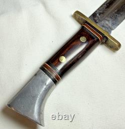 Early Vintage Western Cutlery W46 8 inch Fighting Combat Knife with Leather Sheath