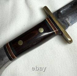 Early Vintage Western Cutlery W46 8 inch Fighting Combat Knife with Leather Sheath