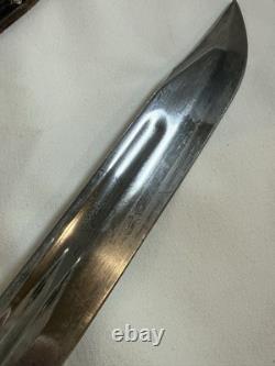 Early Vintage Western Cutlery W46 8 inch Fighting Combat Knife with Leather Sheath