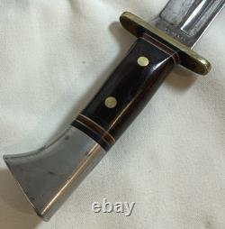 Early Vintage Western Cutlery W46 8 inch Fighting Combat Knife with Leather Sheath
