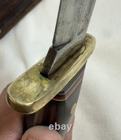 Early Vintage Western Cutlery W46 8 inch Fighting Combat Knife with Leather Sheath
