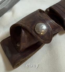 Early Vintage Western Cutlery W46 8 inch Fighting Combat Knife with Leather Sheath
