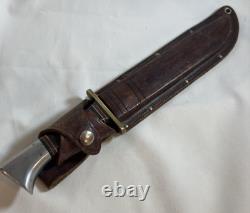 Early Vintage Western Cutlery W46 8 inch Fighting Combat Knife with Leather Sheath