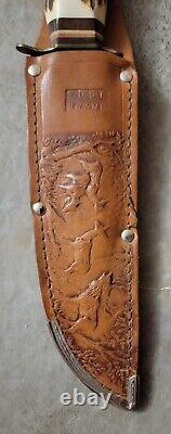 Edge Brand 473 Solingen Germany Blade Stag Hunt Knife Sheath Christmas Gift