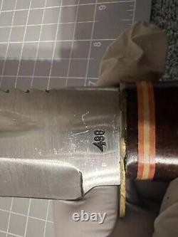 Edge Mark Brand Model 488 Solingen Germany Bowie Knife Stag Handle Sawback