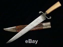 European Hunting Knife Dagger with Scabbard Early 19th Century
