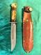 Exc Early Vintage Marbles All Stag 6 Ideal Knife, Marbles marked Sheath Pre WWI