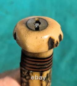 Exc Early Vintage Marbles All Stag 6 Ideal Knife, Marbles marked Sheath Pre WWI