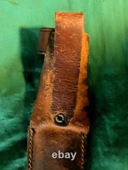 Exc Early Vintage Marbles All Stag 6 Ideal Knife, Marbles marked Sheath Pre WWI