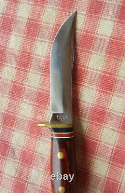 Excellent VTG WESTERN USA W66 ROSEWOOD BOWIE SKINNER HUNTING KNIFE & VTG. Case