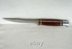 Excellent VTG WESTERN USA W66 ROSEWOOD BOWIE SKINNER HUNTING KNIFE & VTG. Case