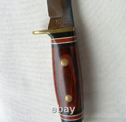 Excellent VTG WESTERN USA W66 ROSEWOOD BOWIE SKINNER HUNTING KNIFE & VTG. Case