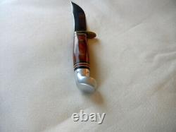 Excellent VTG WESTERN USA W66 ROSEWOOD BOWIE SKINNER HUNTING KNIFE & VTG. Case