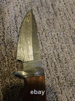 FH Knives. Beautiful Damascus Fixed Blade Knife With Sheath