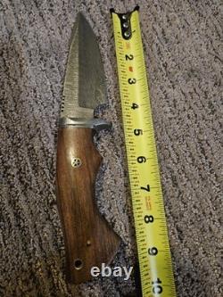 FH Knives. Beautiful Damascus Fixed Blade Knife With Sheath FH Knives. Beautiful Damascus Fixed Blade Knife With Sheath