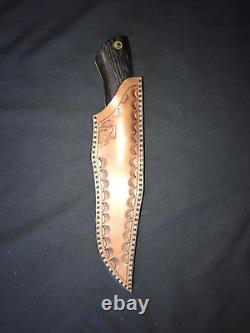 Fehr Stainless Hunter/ Hunting & Bushcraft Knife w Leather Sheath