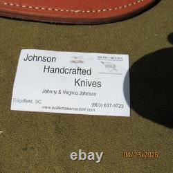 Fine Johnny Johnson Edgefield S. C. Custom Knives Drop Point Hunter Skinner MINT