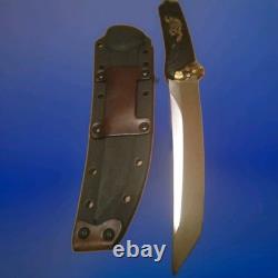 Fixed Blade Japanese Knife Brass Skull EDC Military Tactical Hunting VG10 Sharp