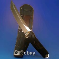 Fixed Blade Japanese Knife Brass Skull EDC Military Tactical Hunting VG10 Sharp
