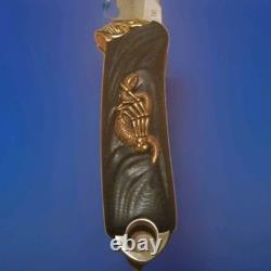 Fixed Blade Japanese Knife Brass Skull EDC Military Tactical Hunting VG10 Sharp
