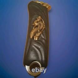 Fixed Blade Japanese Knife Brass Skull EDC Military Tactical Hunting VG10 Sharp