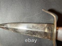 Fixed Blade Knife with Sheath Red Lucite Handle Gold embedded Design 8 RARE VTG