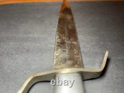 Fixed Blade Knife with Sheath Red Lucite Handle Gold embedded Design 8 RARE VTG