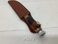 Fred Mac Overland Hunting Knife Solingen GERMANY Stag with Leather Sheath