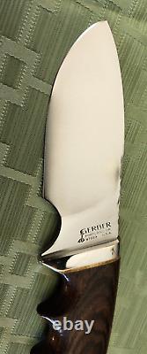 GERBER Vintage Model 400 Fixed Blade Knife & Sheath Made in USA