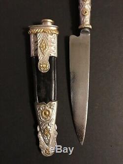 Gaucho Knife Solingen Mca Mh Rda 800 Sterling Silver Gold Inlay