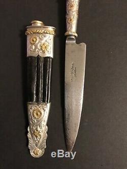 Gaucho Knife Solingen Mca Mh Rda 800 Sterling Silver Gold Inlay