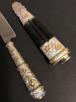 Gaucho Knife Solingen Mca Mh Rda 800 Sterling Silver Gold Inlay