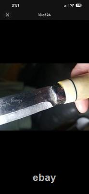 Geilo Norge Hunting Fixed Blade Knife Full Tang Bone Handle with Sheath