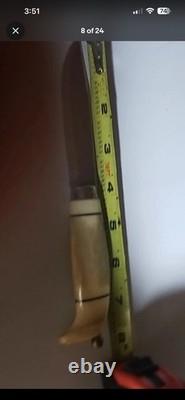 Geilo Norge Hunting Fixed Blade Knife Full Tang Bone Handle with Sheath