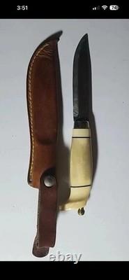 Geilo Norge Hunting Fixed Blade Knife Full Tang Bone Handle with Sheath