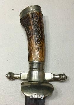 Genuine German Imperial Hunting Dagger Sword With Skinning Knife Antler Stag