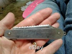 Geo Schrade Knife Co. Inc. B. Port Conn. Hunting & Fish Lockbac Pocket Knife Used