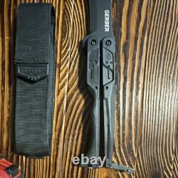 Gerber 42 Hunting Knife 4in Straight Edge Stainless Blade Black with Sheath