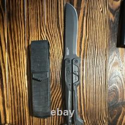 Gerber 42 Hunting Knife 4in Straight Edge Stainless Blade Black with Sheath