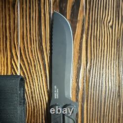 Gerber 42 Hunting Knife 4in Straight Edge Stainless Blade Black with Sheath