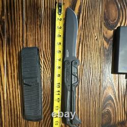 Gerber 42 Hunting Knife 4in Straight Edge Stainless Blade Black with Sheath