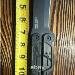 Gerber 42 Hunting Knife 4in Straight Edge Stainless Blade Black with Sheath